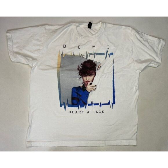 Demi Lovato Heart Attack Graphic T-shirt Women XL White Music - Picture 1 of 5
